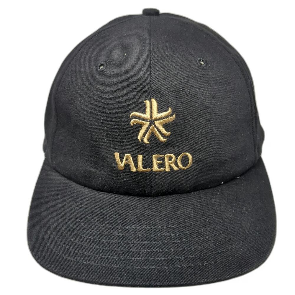 Texace Valero Energy Logo Baseball Cap Black Vintage Strapback Made in USA Hat